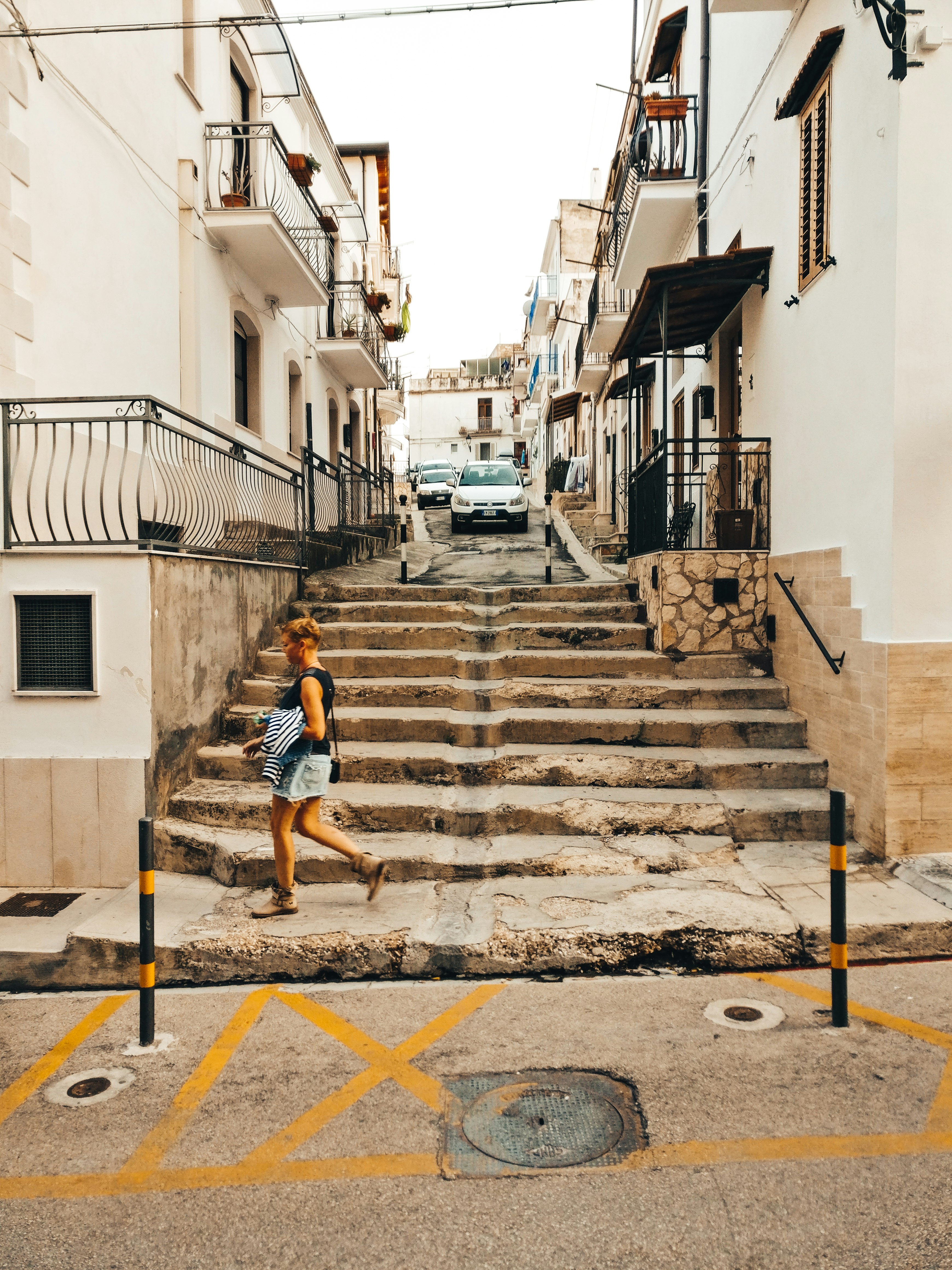 woman walking on pathway